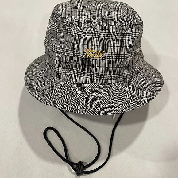 Brixton Accessories - ~ Brixton Sm Bucket Hat Checker Black White Plaid Fisherman Cotton Linen 7 56cm